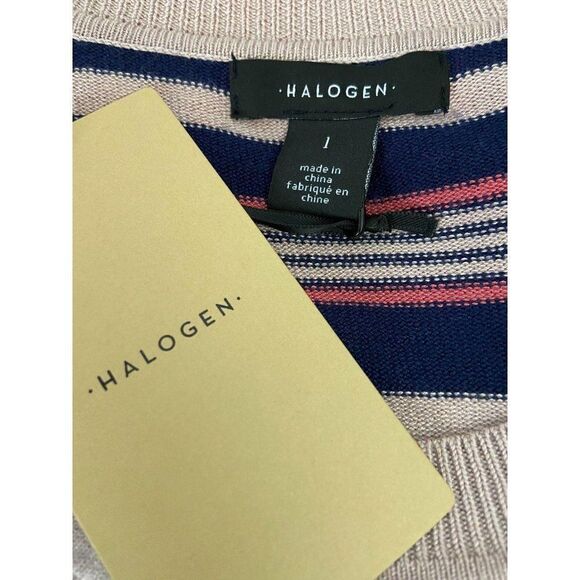 Halogen Cardigan NWT Striped Blue/Coral/Pink XS - Picture 8 of 9